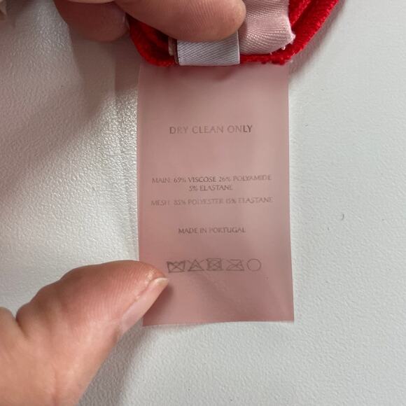 Victor Glemaud Dress Womens Small Red Strapless Mini Ponte‎ Sheer Panel - Picture 8 of 10